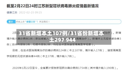 31省新增本土107例/31省份新增本土297 944-第3张图片
