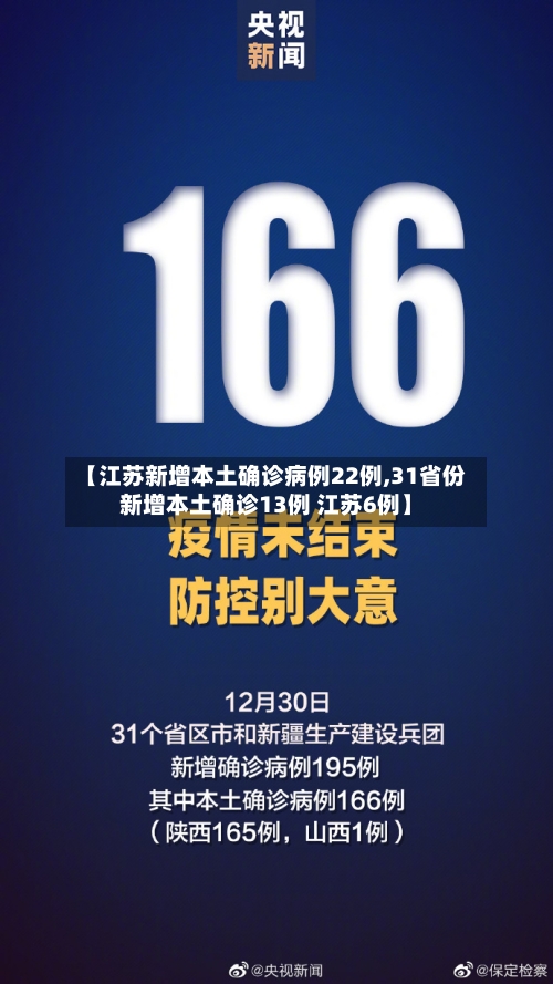 【江苏新增本土确诊病例22例,31省份新增本土确诊13例 江苏6例】