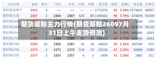 期货菜粕主力行情(期货菜粕26097月31日上午走势预测)-第2张图片