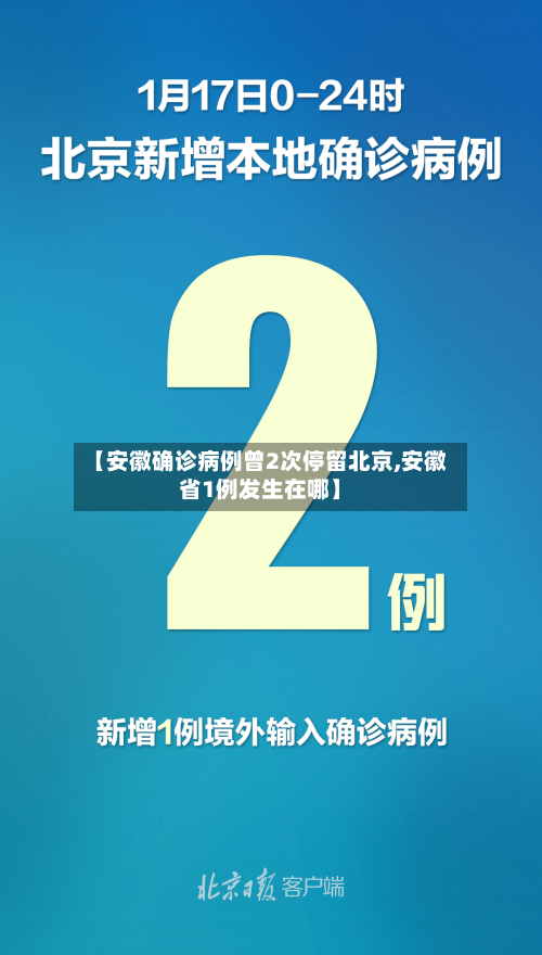 【安徽确诊病例曾2次停留北京,安徽省1例发生在哪】-第2张图片