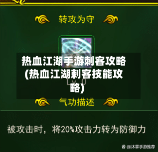 热血江湖手游刺客攻略(热血江湖刺客技能攻略)