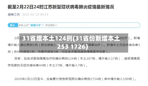 31省增本土124例(31省份新增本土253 1726)-第2张图片