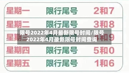 限号2022年4月最新限号时间/限号2022年4月最新限号时间查询