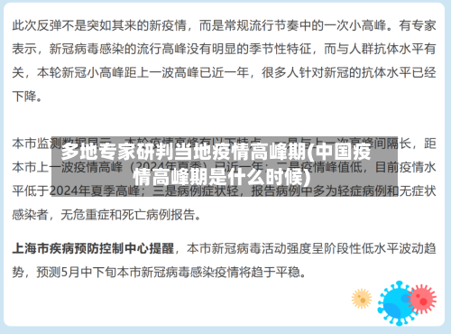 多地专家研判当地疫情高峰期(中国疫情高峰期是什么时候)-第2张图片