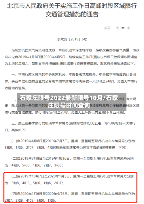 石家庄限号2022最新限号10月/石家庄限号时间查询-第2张图片