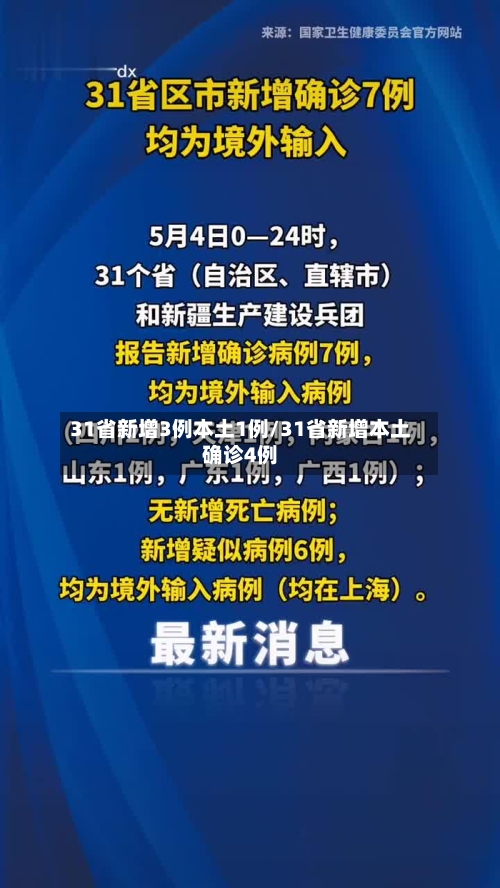 31省新增3例本土1例/31省新增本土确诊4例-第2张图片