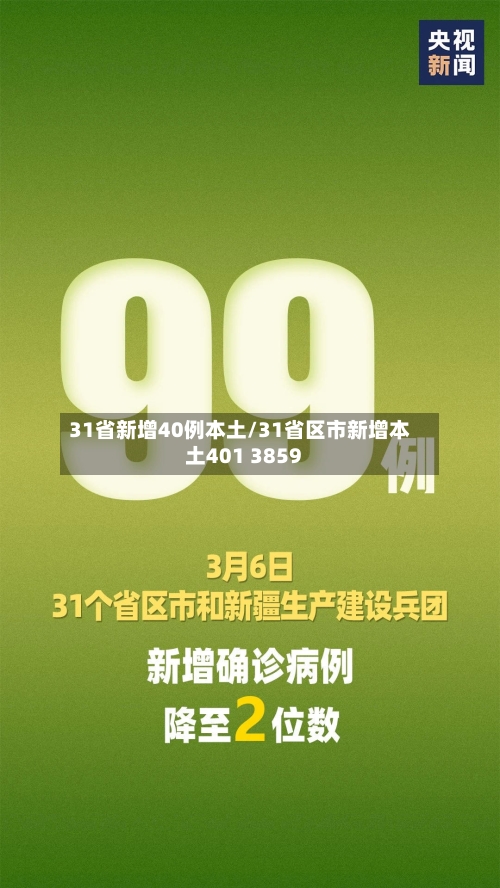 31省新增40例本土/31省区市新增本土401 3859