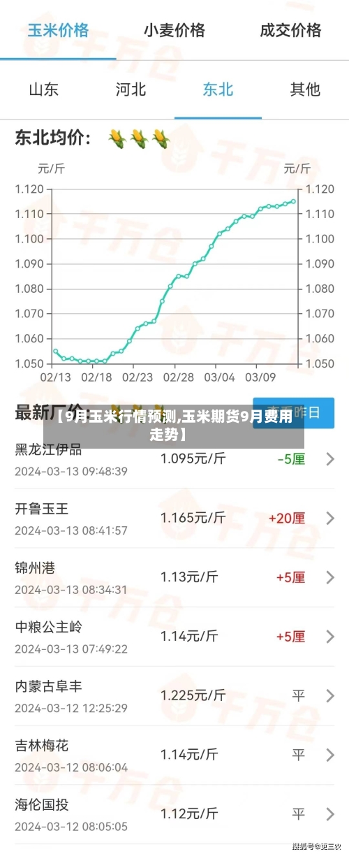 【9月玉米行情预测,玉米期货9月费用走势】