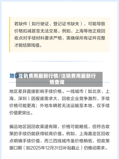 注销费用最新行情/注销费用最新行情查询
