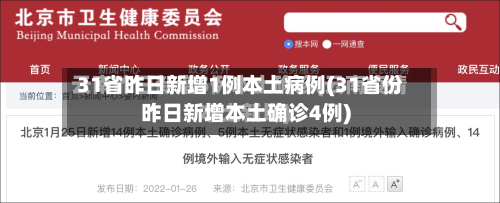31省昨日新增1例本土病例(31省份昨日新增本土确诊4例)