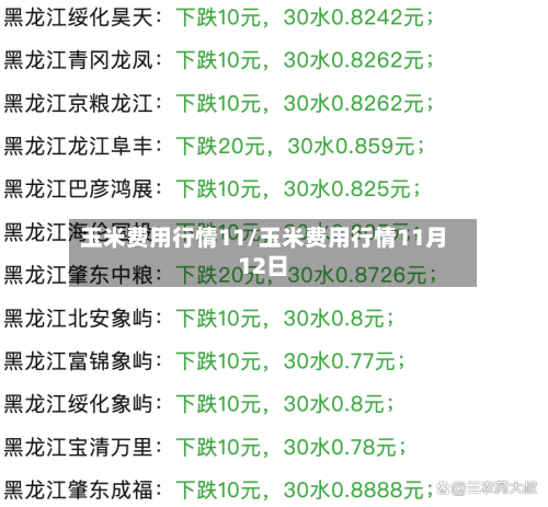玉米费用行情11/玉米费用行情11月12日-第2张图片