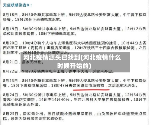 河北疫情源头已找到(河北疫情什么时候开始的)