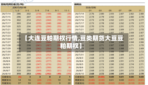 【大连豆粕期权行情,豆类期货大豆豆粕期权】-第2张图片