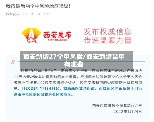 西安新增27个中风险/西安新增高中有哪些