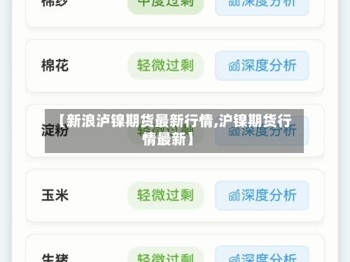 【新浪泸镍期货最新行情,沪镍期货行情最新】