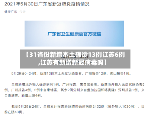 【31省份新增本土确诊13例江苏6例,江苏有新增新冠病毒吗】