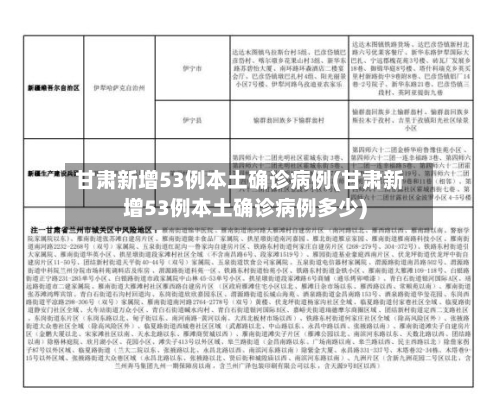甘肃新增53例本土确诊病例(甘肃新增53例本土确诊病例多少)