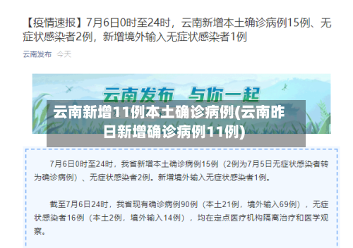 云南新增11例本土确诊病例(云南昨日新增确诊病例11例)-第3张图片