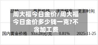周大福今日金价/周大福今日金价多少钱一克?不含加工费