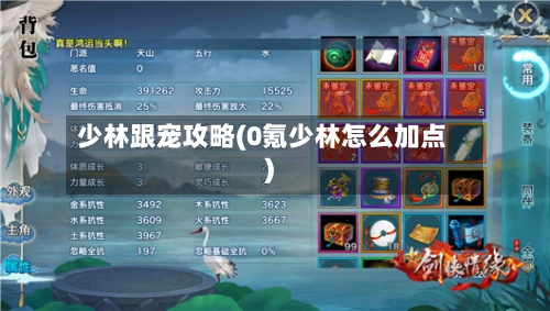 少林跟宠攻略(0氪少林怎么加点)