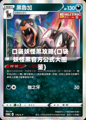 口袋妖怪黑攻略(口袋妖怪黑官方公式大图鉴)
