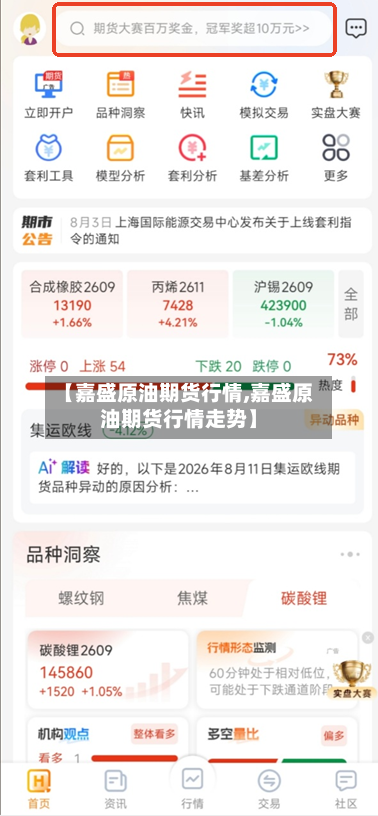 【嘉盛原油期货行情,嘉盛原油期货行情走势】