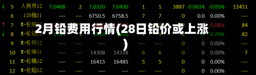 2月铅费用行情(28日铅价或上涨)