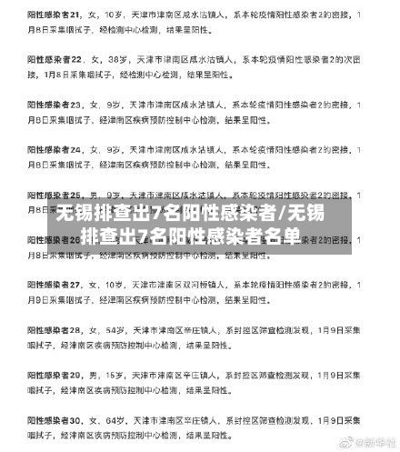 无锡排查出7名阳性感染者/无锡排查出7名阳性感染者名单-第3张图片
