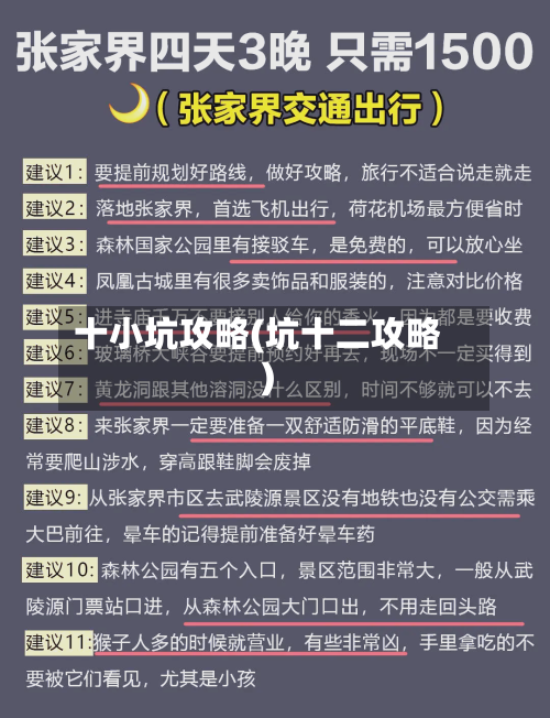 十小坑攻略(坑十二攻略)-第3张图片