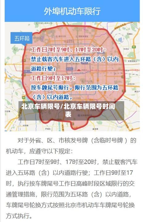 北京车辆限号/北京车辆限号时间表-第2张图片