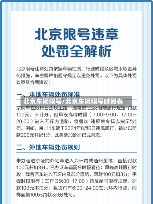 北京车辆限号/北京车辆限号时间表