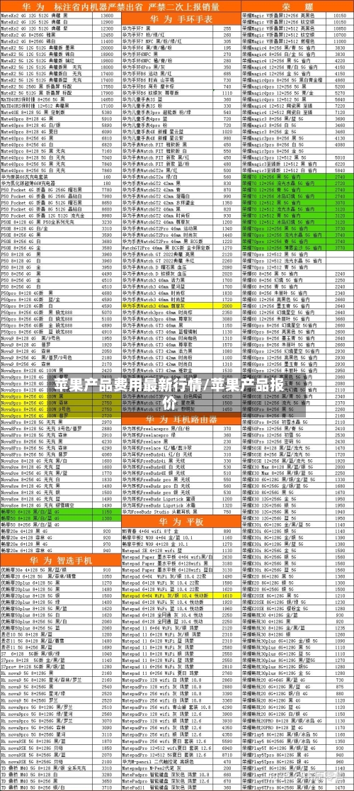 苹果产品费用最新行情/苹果产品报价