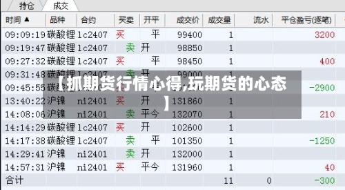 【抓期货行情心得,玩期货的心态】-第3张图片