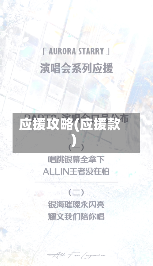 应援攻略(应援款)-第2张图片
