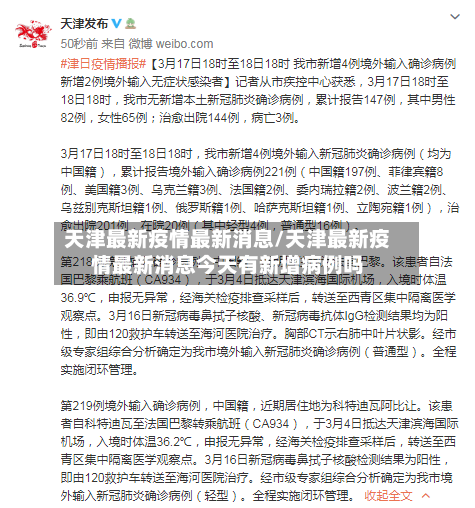 天津最新疫情最新消息/天津最新疫情最新消息今天有新增病例吗