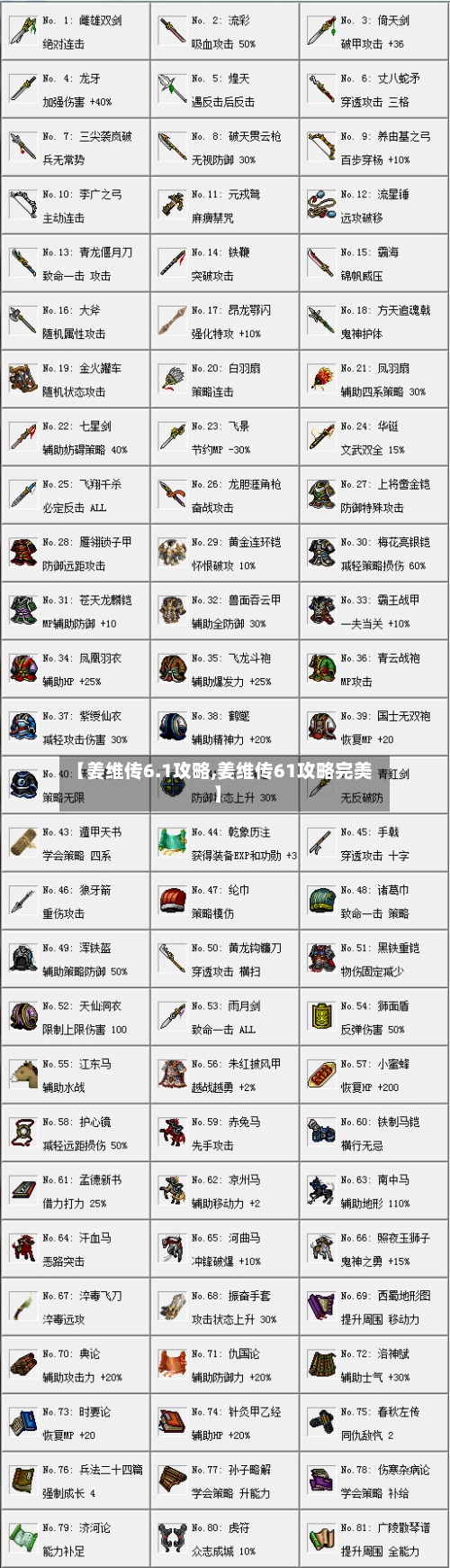 【姜维传6.1攻略,姜维传61攻略完美】-第2张图片