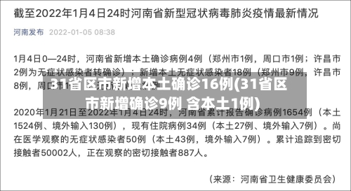31省区市新增本土确诊16例(31省区市新增确诊9例 含本土1例)-第2张图片