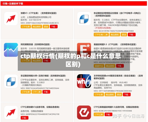 ctp期权行情(期权的p和c是什么意思区别)