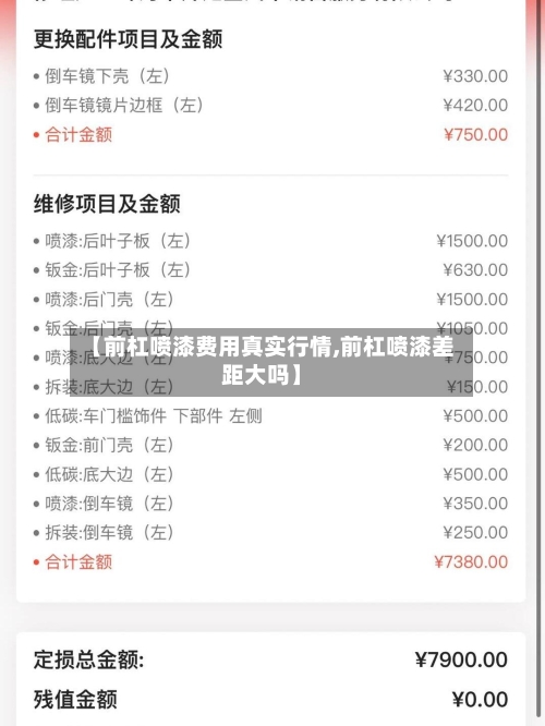【前杠喷漆费用真实行情,前杠喷漆差距大吗】