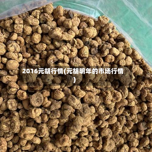 2016元胡行情(元胡明年的市场行情)-第2张图片