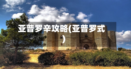 亚普罗辛攻略(亚普罗式)-第2张图片