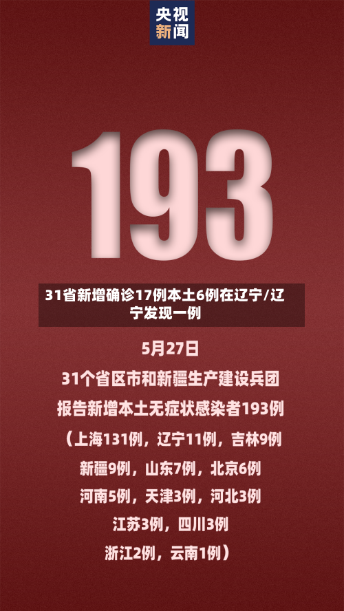 31省新增确诊17例本土6例在辽宁/辽宁发现一例-第3张图片