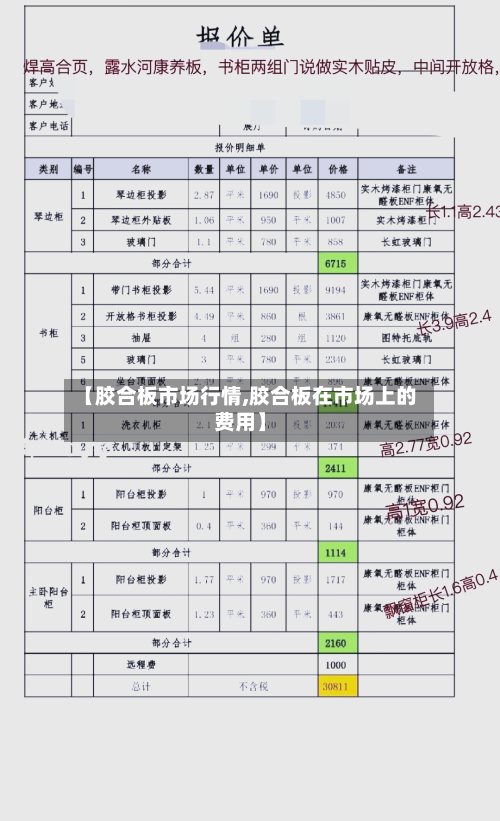 【胶合板市场行情,胶合板在市场上的费用】-第2张图片