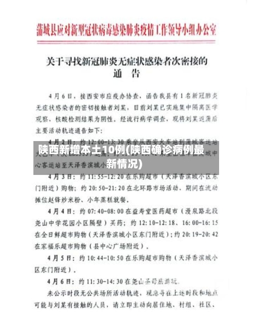 陕西新增本土10例(陕西确诊病例最新情况)-第2张图片