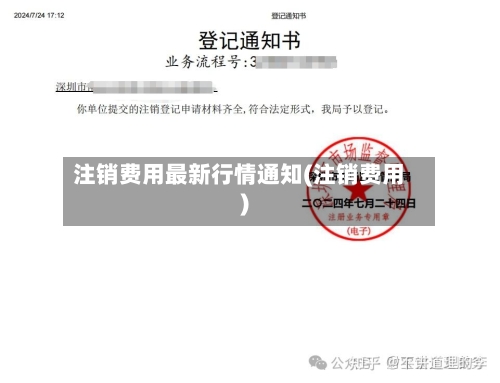注销费用最新行情通知(注销费用)