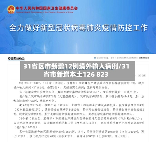 31省区市新增12例境外输入病例/31省市新增本土126 823-第3张图片