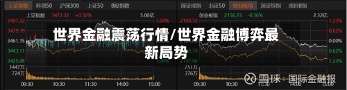 世界金融震荡行情/世界金融博弈最新局势-第3张图片