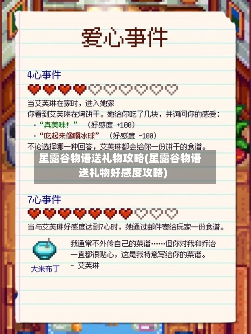 星露谷物语送礼物攻略(星露谷物语送礼物好感度攻略)-第2张图片