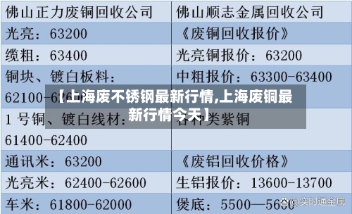 【上海废不锈钢最新行情,上海废铜最新行情今天】-第2张图片