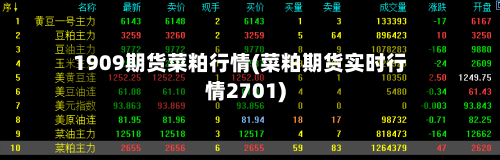 1909期货菜粕行情(菜粕期货实时行情2701)-第2张图片